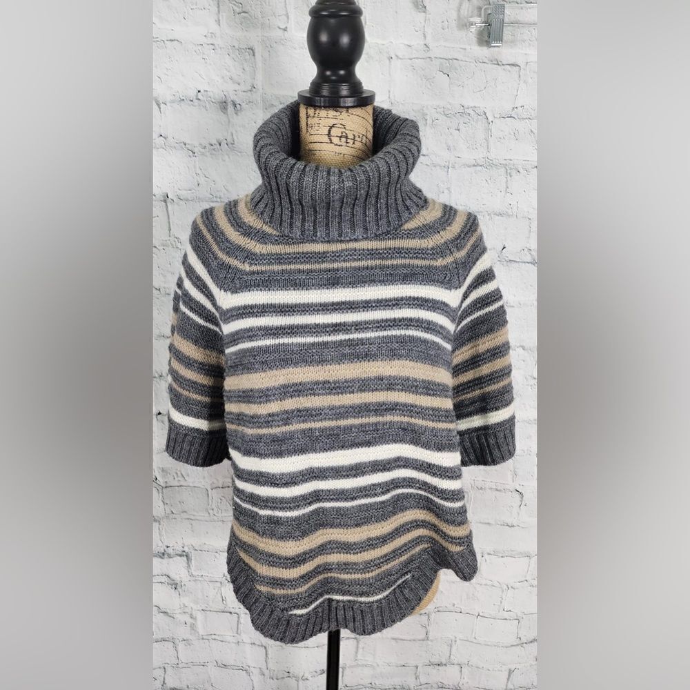 Twins Striped Wing Sleeves Sweater Size S